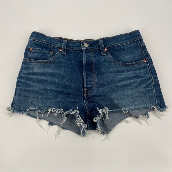 Levis' 501 Button-Fly Cut-Off Jean Shorts Size 28 Women’s - Picture 1 of 12
